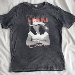 Terri Clark black Graphic T Shirt  XXL Promoting Bad Behavior Tour Distressed